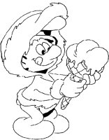 A coloring page of the smurfs